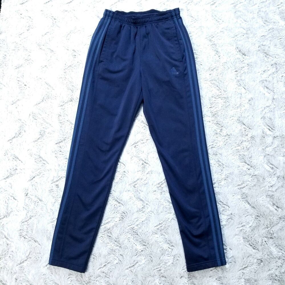 Adidas Track Pants Mens Size Small Blue Primegreen Flat Front Straight